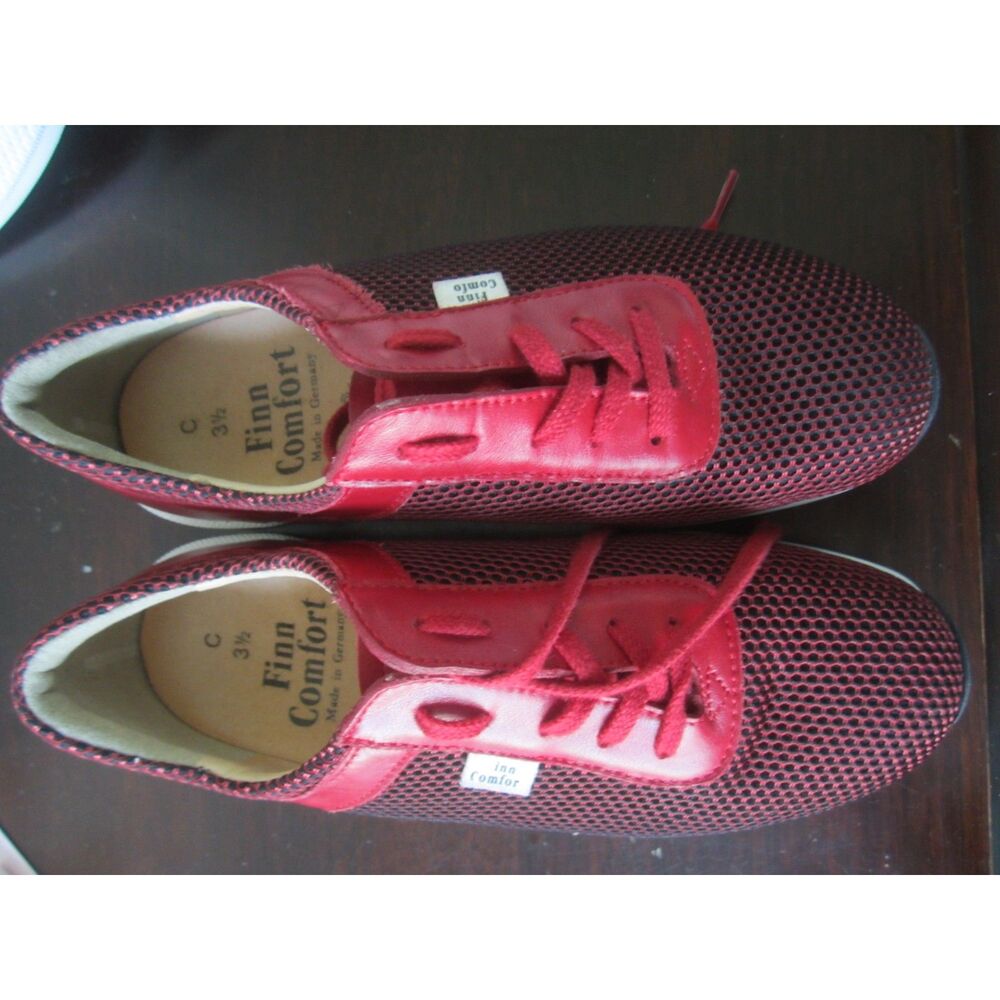 NEW FINN COMFORT CERRITOS  RED  LEATHER LACE UP SHOES MADE IN GERMANY SIZE 6